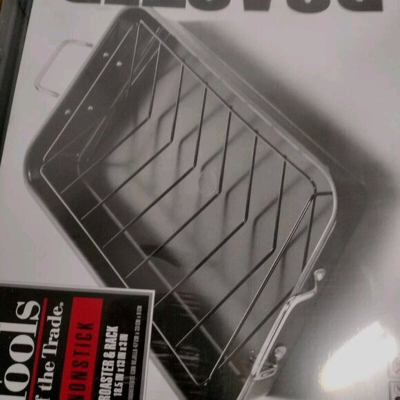 Tool Of The Trade Nonstick Roaster W/Rack New 18.5x13x3 W/Handles - Picture 4 of 6